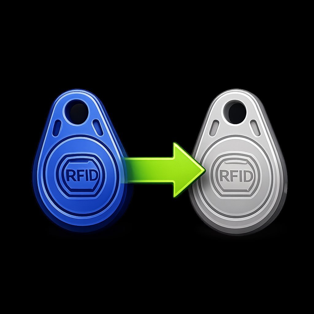 Reproduction RFID badge immeuble original vers double